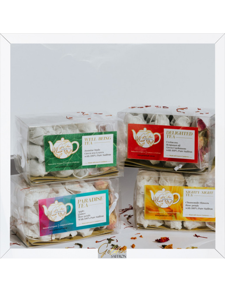 A box of Freshie tea: Handmade with love and 100% pure saffron