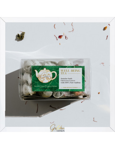 Jasmine and saffron tea for mental focus and mood enhancement