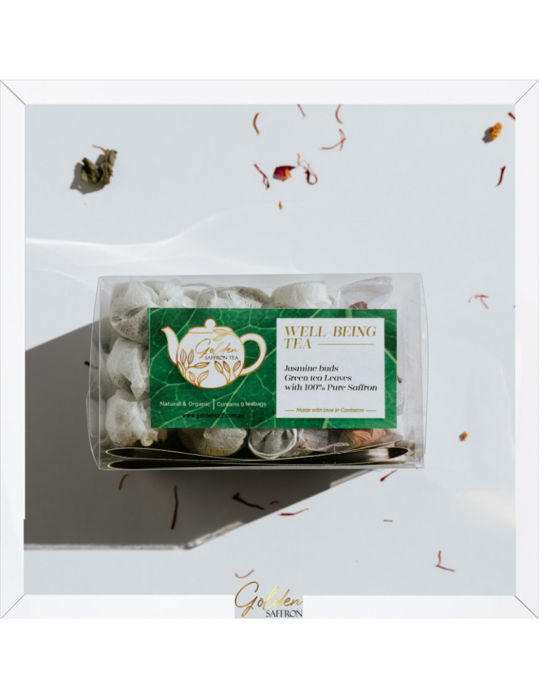 Jasmine and saffron tea for mental focus and mood enhancement